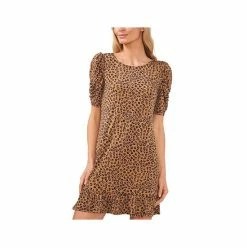 Discount ✨ CeCe 👩 Women's Puffed Sleeve Printed Knit 👗 Dress Spicewood ✨ -CeCe Sales Shop unnamed file 884